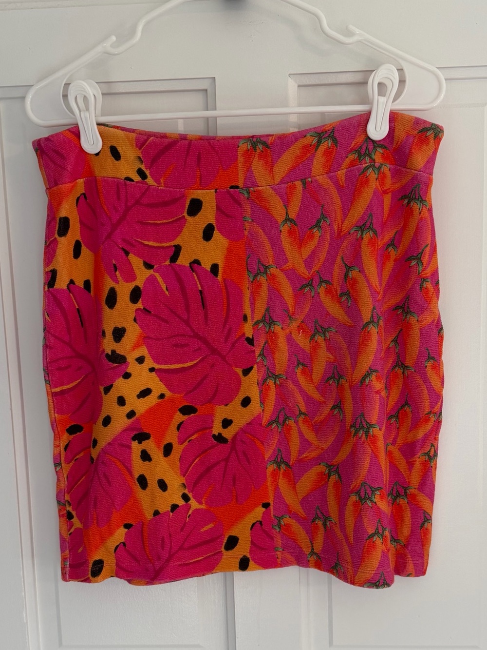 Farm Rio for Anthropologie Chili Pepper Floral Knit Mini Skirt M